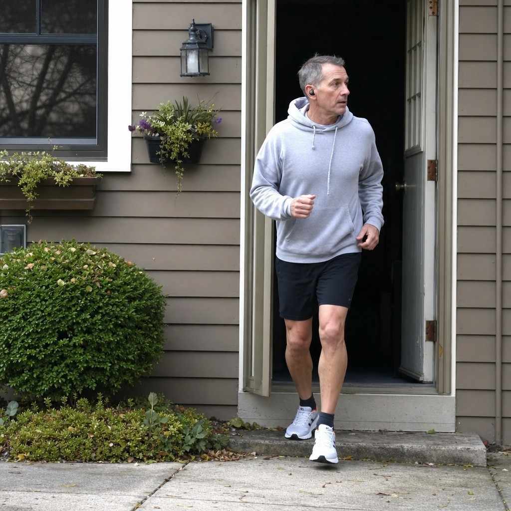 A runner stepping out to start a comeback run
