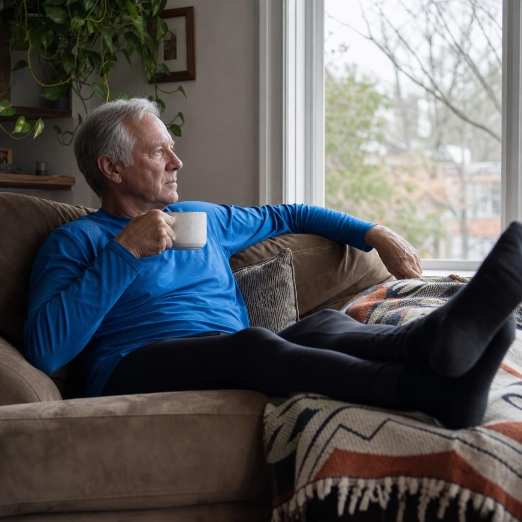 A runner resting on a couch on a rest day